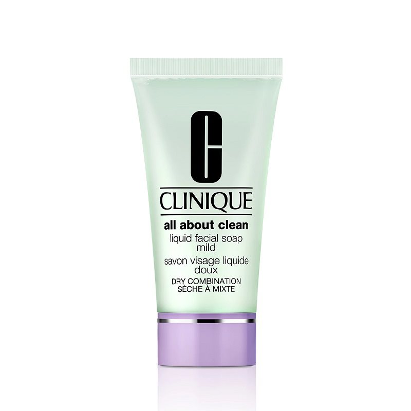 صابون مایع کلینیک مدل Clinique All About Clean Liquid Facial Soap Mild Dry Combination Skin حجم 30 میل