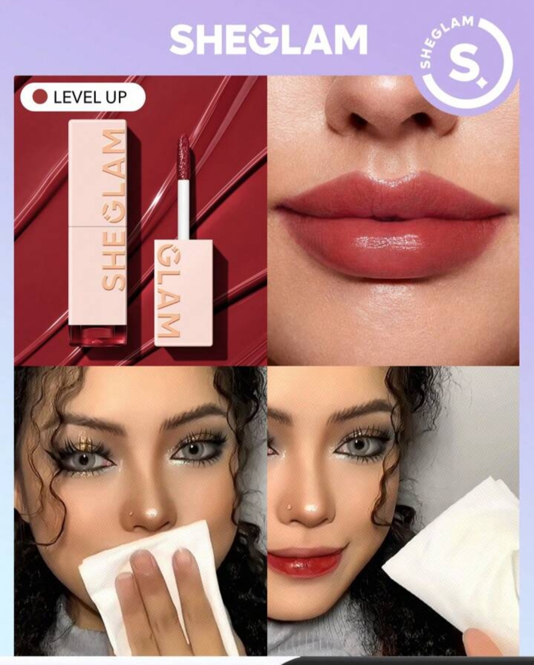 تینت لب شیگلم مدل  TAKE A HINT lip tint در دو رنگ birthday lips and level up