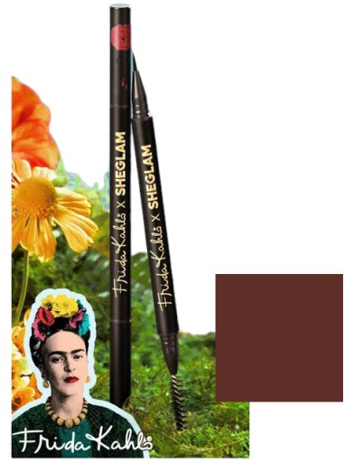 مداد ابرو ماژیکی دوطرفه شیگلم مدل فریدا به همراه اسپولی رنگ شکلات Sheglam X frida kahlo brow on liquid brow pen choclate