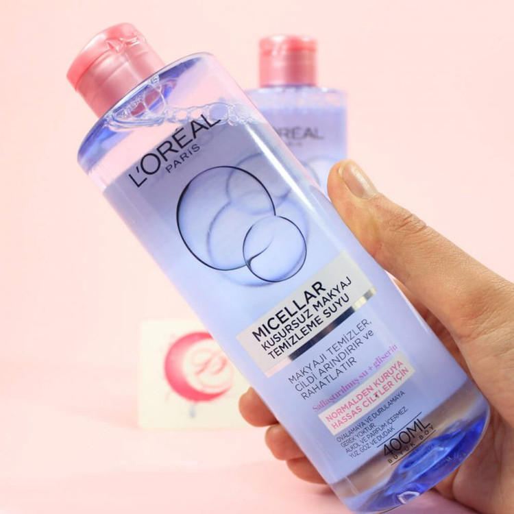 میسلار واتر پوست خشک و نرمال لورال (اصل) (صورتی) مدل L'Oreal Paris Micellar Water Normal/Dry Skin 200ml حجم 200 میل