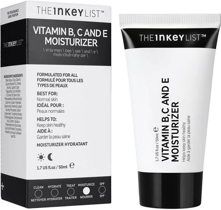 کرم مرطوب کننده ویتامینه اینکی لیست (اصل) حاوی ویتامین B، C و E حجم 50 میل The Inkey List Vitamin B, C And E Moisturizer