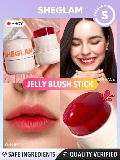 تینت لب و گونه ژلی شیگلم (اصل) رنگ howdy and ahoy حجم فولسایز مدل SHEGLAM Jelly-Licious Hydrating Lip & Blush Tint