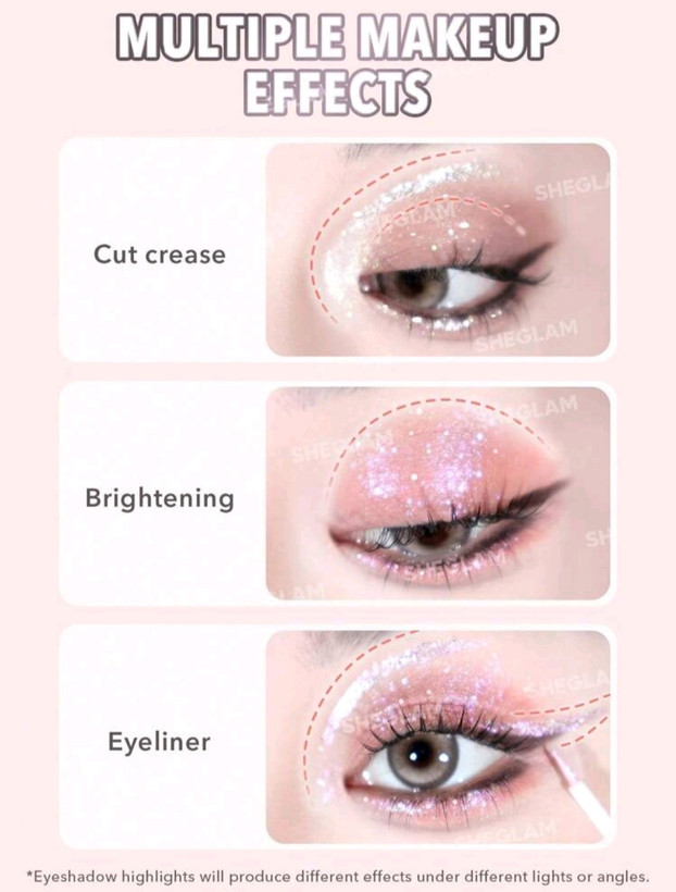 سایه چشم مایع دوطرفه شیگلم رنگ رز SHEGLAM Silk & Sparkle liquid eyeshadow