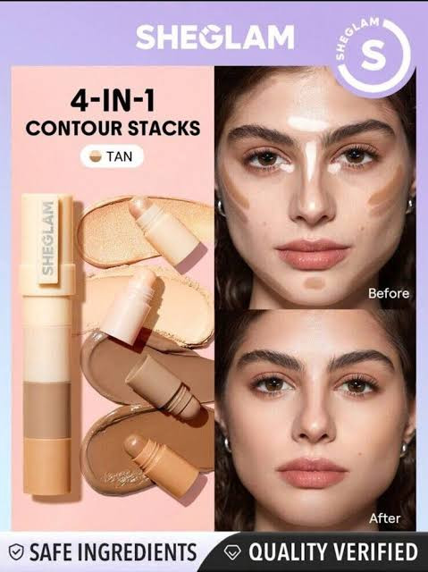 قلم صورت ۴ کاره شیگلم مدل sheglam multi glam face pen رنگ tan